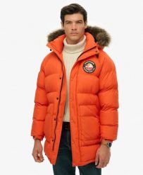 Superdry Parka longline Everest pikowana – Oversize, recycled padding. Brązowe parki damskie Superdry, l, z futra. Za 1,012.15 zł.
