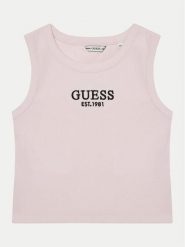 Guess Top J4YI16 KBZP4 Różowy Regular Fit. Czerwone koszulki i t-shirty dziewczęce Guess, z aplikacjami, z bawełny, bez kołnierzyka, bez ramiączek. Za 59.99 zł.