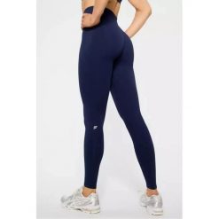 FABLETICS Damskie Legginsy Sportowe Wysoki Stan Seamless Scrunch. Niebieskie legginsy damskie FABLETICS, l, bez wzorów, z materiału. Za 299.99 zł.