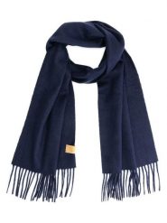 TRAVELIN' Wełniany szal "Harlow" w kolorze granatowym - 165 x 30 cm rozmiar: onesize. Niebieskie szaliki damskie Travelin', bez wzorów, z materiału. Za 121.99 zł.