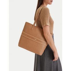 Torebka Beverly Hills Polo Club. Brązowe shopper bag Beverly Hills Polo Club, bez wzorów, bez dodatków. Za 299.99 zł.