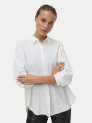 Vero Moda Koszula Fanni 10337791 Biały Oversize. Białe koszule damskie Vero Moda, s, bez wzorów, z bawełny, bez kołnierzyka, bez ramiączek. Za 179.99 zł.