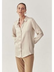 TATUUM Bluzka w kolorze beżowym rozmiar: 40. Brązowe bluzki damskie TATUUM, bez wzorów, z wiskozy, bez kołnierzyka, bez ramiączek. Za 148.26 zł.