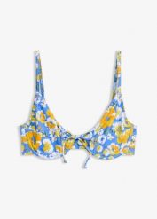 Biustonosz bikini na fiszbinach. Niebieskie bikini bonprix, bez wzorów. Za 69.99 zł.