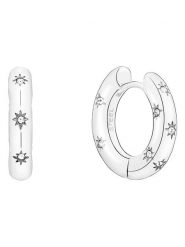 Tamaris Kolczyki-kreole z cyrkoniami rozmiar: onesize. Szare kolczyki damskie Tamaris, z cyrkonią, ze stali. Za 182.72 zł.