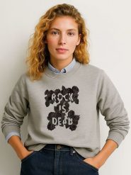 WOOOP Bluza w kolorze szarym rozmiar: XL. Szare bluzy damskie Wooop, xl, bez wzorów, z bawełny, bez kaptura. Za 100.99 zł.