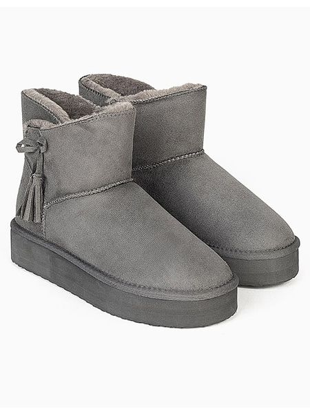 ISLAND BOOT Botki zimowe "Cullen" w kolorze szarym rozmiar: 41. Szare botki damskie Island Boot, na zimę, bez obcasa, bez zapięcia. Za 129.45 zł.