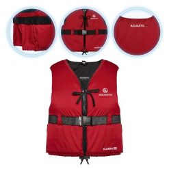 Kamizelka asekuracyjna AQUASTIC Classic 50N. Czerwone kamizelki damskie AQUASTIC, xs, bez wzorów, bez kaptura. Za 129.99 zł.