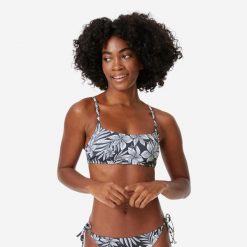 Góra kostiumu kąpielowego damska Roxy. Białe bikini Roxy, bez wzorów, z materiału. Za 129.99 zł.