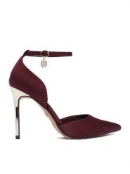 Nine West Szpilki CEO-CWBFS255 Bordowy. Czerwone szpilki damskie Nine West, bez wzorów, z materiału, bez obcasa, na szpilce, bez zapięcia. Za 249.99 zł.