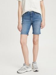 Cross Jeans Szorty dżinsowe w kolorze niebieskim rozmiar: W31. Niebieskie szorty damskie Cross Jeans, z aplikacjami, z jeansu, z podwyższonym stanem. Za 105.38 zł.