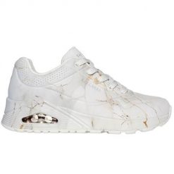 Buty do chodzenia damskie Skechers Street Uno. Białe obuwie sportowe damskie Skechers, z materiału, bez zapięcia, na fitness i siłownię. Za 481.00 zł.