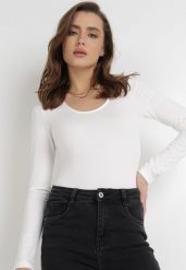 Białe Body Ocefis. Białe body i gorsety Born2be, bez wzorów, z dzianiny. Za 34.99 zł.