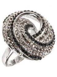 MENTHE À L'O Pierścionek z kryształami rozmiar: 58. Czarne pierścionki damskie MENTHE À L'O, z kryształem. Za 130.81 zł.