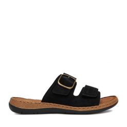 Klapki Go Soft. Czarne klapki damskie GO SOFT, bez wzorów, bez obcasa, bez zapięcia. Za 169.99 zł.