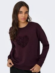 JDY Bluza "Paris" w kolorze bordowym rozmiar: S. Czerwone bluzy damskie JDY, s, bez wzorów, z bawełny, bez kaptura. Za 86.95 zł.