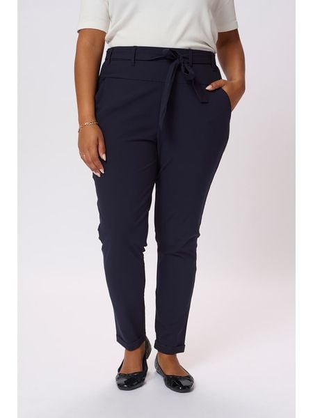 Kaffe Spodnie w kolorze granatowym rozmiar: 50. Niebieskie spodnie materiałowe damskie Kaffe, bez wzorów, z materiału. Za 148.61 zł.