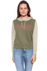 BLUZA WRANGLER DAMSKA KABEL HOODIE DUSTY OLIVE W6078HQ45 112130447. Zielone bluzy damskie Wrangler, s, bez wzorów, z kapturem. W wyprzedaży za 69.99 zł.