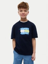 Tommy Hilfiger T-Shirt KB0KB10546 Granatowy Regular Fit. Niebieskie t-shirty i koszulki chłopięce Tommy Hilfiger, bez wzorów, z bawełny, bez kołnierzyka, bez ramiączek. Za 129.99 zł.