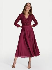 Swing Sukienka koktajlowa 5AE29100 Bordowy Regular Fit. Czerwone sukienki damskie Swing, bez wzorów, z syntetyku, wizytowe, bez ramiączek. Za 529.99 zł.