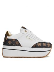 Guess Sneakersy Camrio4 FLPCM4 FAL12 Biały. Białe obuwie sportowe damskie Guess, ze skóry, bez zapięcia. Za 369.99 zł.