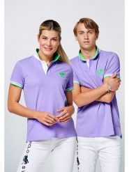 Polo Sylt Koszulka polo w kolorze fioletowym rozmiar: S. Różowe bluzki damskie Polo Sylt, s, bez wzorów, z bawełny, bez kołnierzyka, bez ramiączek. Za 79.03 zł.