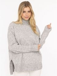 Zwillingsherz Sweter w kolorze szarym rozmiar: L. Szare swetry klasyczne damskie Zwillingsherz, l, ze splotem, bez kołnierzyka. Za 152.45 zł.