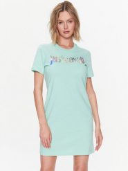 Just Cavalli Sukienka codzienna 74PBOG00 Zielony Regular Fit. Zielone sukienki damskie Just Cavalli, bez wzorów, z bawełny, bez ramiączek. Za 339.99 zł.