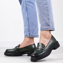 Zielone loafersy damskie mokasyny Potocki 12122. Zielone mokasyny damskie POTOCKI, na wiosnę, ze skóry, bez obcasa. Za 179.00 zł.
