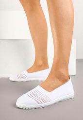 Białe Tenisówki Ozdobione Paskami Heloti. Białe obuwie sportowe damskie Renee, z jeansu, bez zapięcia, tenisowe. Za 49.99 zł.