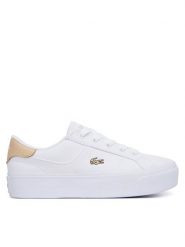 Lacoste Sneakersy 51CFA0042 83J Biały. Białe obuwie sportowe damskie Lacoste, z materiału, bez zapięcia. Za 400.99 zł.