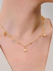 Lodie Silver Naszyjnik z elementami ozdobnymi - dł. 50 cm rozmiar: onesize. Szare naszyjniki damskie Lodie Silver, z cyrkonią, z mosiądzu. Za 26.99 zł.