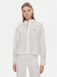 Tommy Hilfiger Koszula WW0WW41832 Biały Relaxed Fit. Białe koszule damskie Tommy Hilfiger, bez wzorów, z bawełny, bez kołnierzyka, bez ramiączek. Za 449.99 zł.