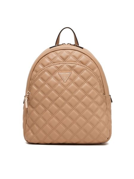 Guess Plecak Giully II HWQG96 73320 Beżowy. Brązowe plecaki Guess, z aplikacjami, ze skóry. Za 339.99 zł.
