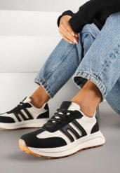 Czarne Sneakersy Ozdobione Geometrycznym Wzorem Eldvisa. Czarne obuwie sportowe damskie Renee, z jeansu, bez zapięcia. Za 99.99 zł.