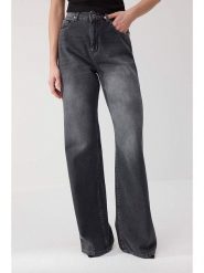 Trendyol Dżinsy - Comfort fit - w kolorze antracytowym rozmiar: 32. Czarne jeansy damskie Trendyol, z podwyższonym stanem. Za 104.99 zł.