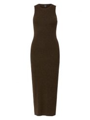 Pieces Sukienka dzianinowa w kolorze brązowym rozmiar: XS. Brązowe sukienki damskie Pieces, bez wzorów, z dzianiny, bez ramiączek. Za 96.83 zł.