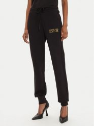 Versace Jeans Couture Spodnie dresowe 77HAAT06 Czarny Regular Fit. Czarne spodnie dresowe damskie Versace Jeans Couture, l, bez wzorów, z bawełny. Za 399.99 zł.