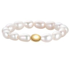 Glanzstücke München Pierscionek z perlami ze srebra próby 925 w kolorze zlotym z perla hodowlana Pierścionki 1 ct Damski. Żółte pierścionki damskie Glanzstücke München, z perłą, pozłacane. Za 189.99 zł.