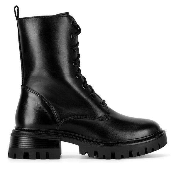 Trzewiki Lasocki. Czarne botki damskie Lasocki, bez obcasa, na płaskiej podeszwie, bez zapięcia. Za 289.99 zł.