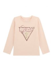 Guess Bluzka K5BI06 J1314 Różowy Regular Fit. Czerwone bluzki i koszule dziewczęce Guess, z aplikacjami, z bawełny, bez kołnierzyka, bez ramiączek. Za 119.99 zł.