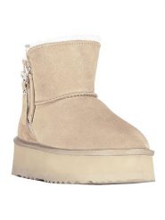 Geographical Norway Botki zimowe "Ozipcache" w kolorze beżowym rozmiar: 37. Brązowe botki damskie Geographical Norway, na zimę, z futra, bez obcasa, bez zapięcia. Za 161.95 zł.