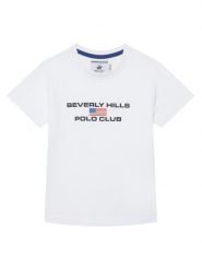 Beverly Hills Polo Club T-Shirt P-SS26B-TS0132 Biały Regular Fit. Białe t-shirty i koszulki chłopięce Beverly Hills Polo Club, bez wzorów, z bawełny, bez kołnierzyka, bez ramiączek. Za 119.99 zł.