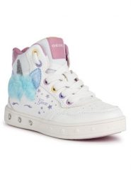 Geox Sneakersy J Skylin Girl J368WC 054AS C0653 M Biały. Białe buty sportowe dziewczęce Geox, bez wzorów, ze skóry, bez zapięcia. Za 169.99 zł.