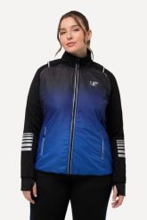 Damskie Kurtka funkcyjna 2 w 1 odpinane rękawy kamizelka odblaski. Niebieskie kurtki damskie Ulla Popken, plus size, bez wzorów, z elastanu, bez kaptura. Za 311.99 zł.