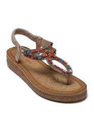 Sixth Sens Sandały w kolorze kremowym ze wzorem rozmiar: 38. Brązowe sandały damskie Sixth Sens, bez wzorów, z otwartym noskiem, bez obcasa, bez zapięcia. Za 91.95 zł.