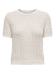 ONLY Sweter w kolorze kremowym rozmiar: L. Brązowe swetry klasyczne damskie Only, l, z bawełny, bez kołnierzyka. Za 74.63 zł.