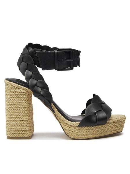 Pepe Jeans Sandały Lenny Braid PLS90652 Czarny. Czarne sandały damskie Pepe Jeans, bez wzorów, z jeansu, bez obcasa, na słupku, bez zapięcia. Za 569.99 zł.