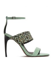 Eva Minge Sandały EO-NADIA-LT2035-2-2 Zielony. Zielone sandały damskie Eva Minge, bez wzorów, ze skóry, bez obcasa, na szpilce, bez zapięcia. Za 429.99 zł.
