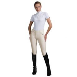 Damskie spodnie jeździeckie o pełnej przyczepności Premier Equine Filetto. Białe spodnie sportowe damskie PREMIER EQUINE, s, bez wzorów, z standardowym stanem, na fitness i siłownię. Za 364.00 zł.